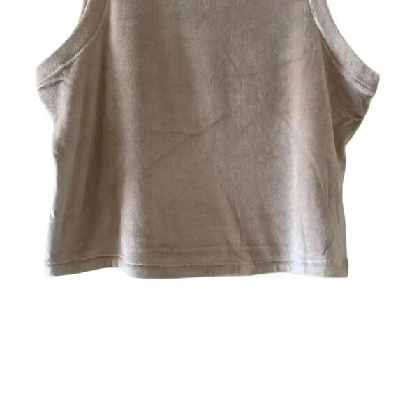 Skims Velour Crew Neck Tank Sienna Brown Crop  Boxy Sleeveless SZ  XL #1471 - Picture 8 of 12